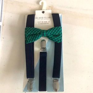 The Classic Club bow tie and suspenders. NWT